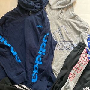 Adidas boys L 14/16 pants hoodie tees lot of 3